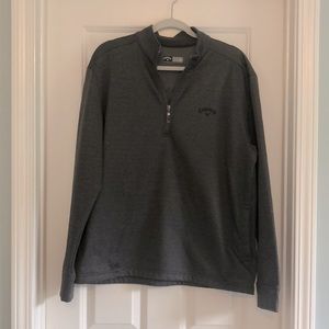 Grey Calloway fleece-lined pullover with pockets - L